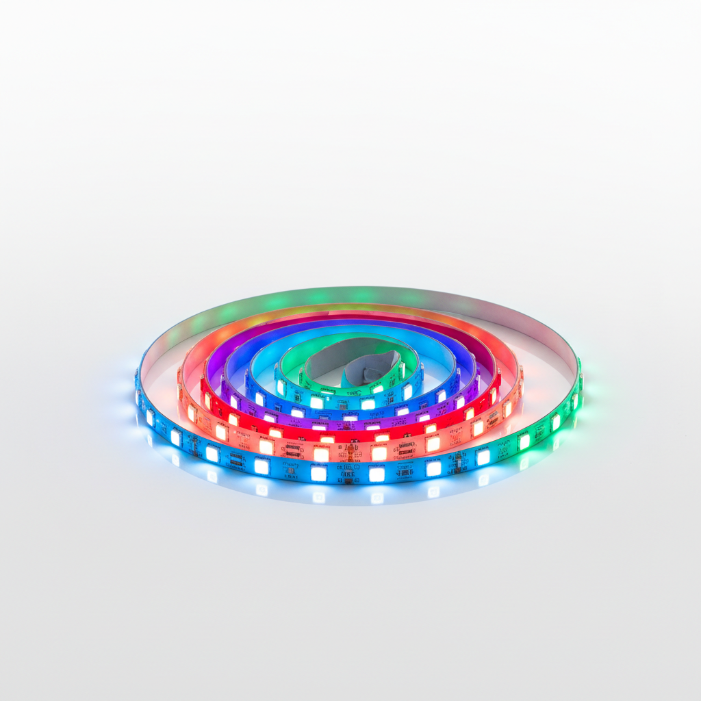 RGB LED Stripelys 5m med fargeskiftende lys